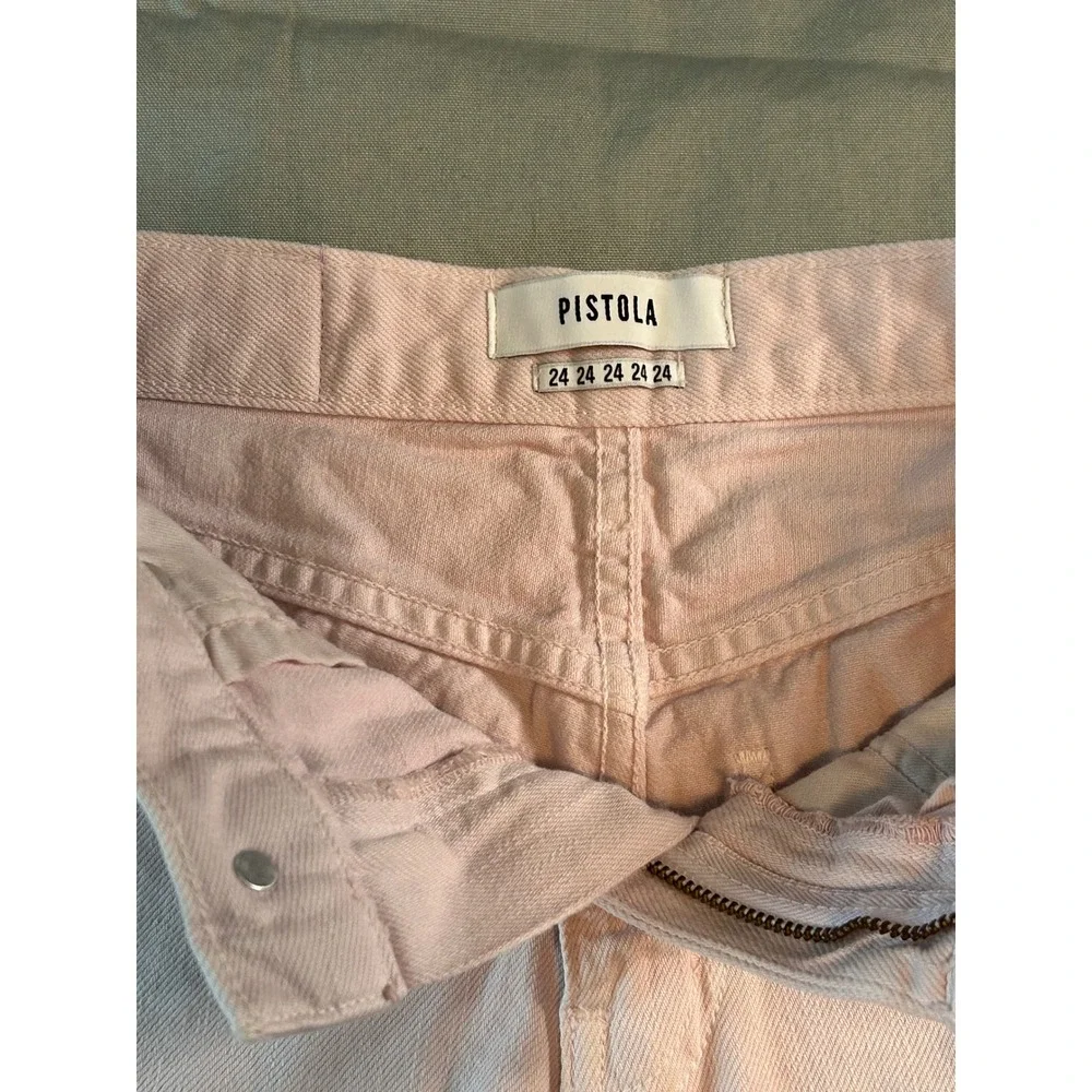 Pistola Pink High Rise Distressed Denim Cutoff Shorts Size 24 made in USA